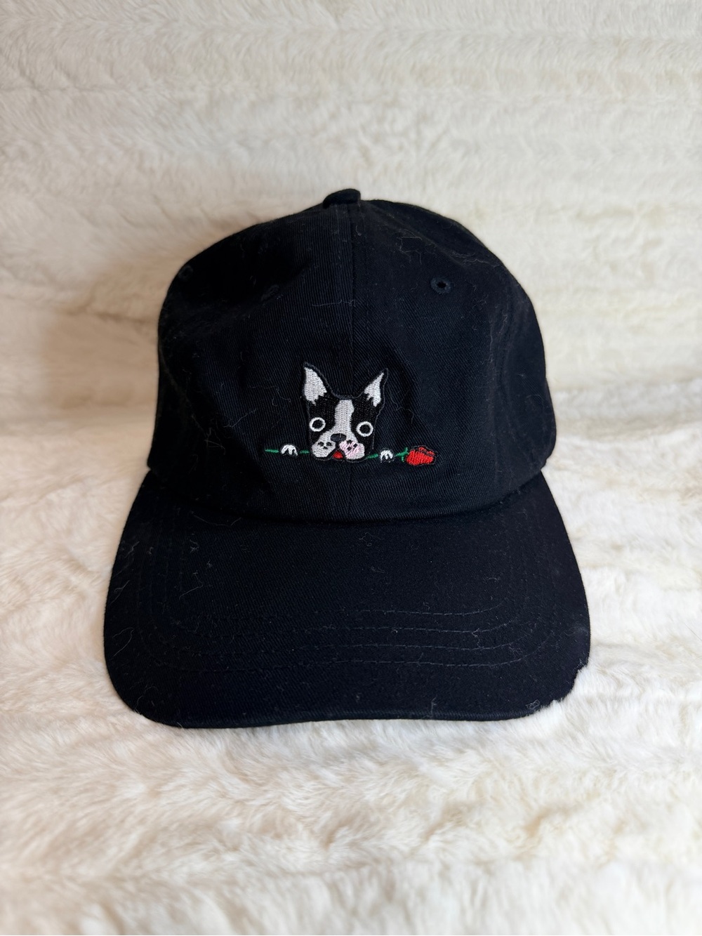 Black Dog Embroidered Baseball Cap - Pet Lover Hat unisex